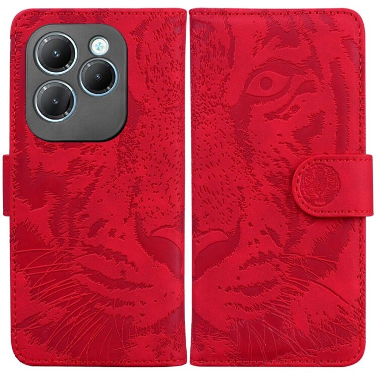 Чохол-книжка Deexe Tiger для Infinix Hot 40 / 40 Pro - Red: фото 1 з 7