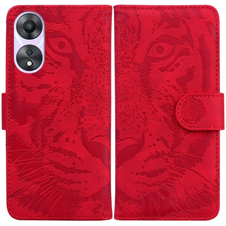 Чехол-книжка Deexe Tiger для OPPO A58 - Red: фото 1 из 7