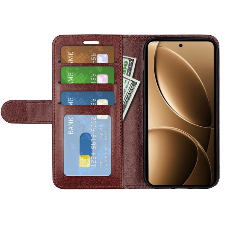 Чехол-книжка Deexe Wallet Style для Xiaomi Poco F7 Ultra - Brown: фото 3 из 5