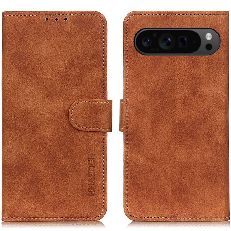 Чохол-книжка KHAZNEH Retro Wallet для Google Pixel 9 Pro XL - Brown: фото 1 з 8