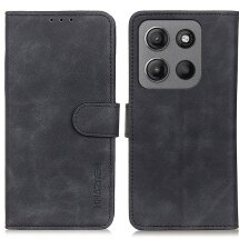 Чехол-книжка KHAZNEH Retro Wallet для Motorola Moto G15 / Moto G05 - Black: фото 1 из 7