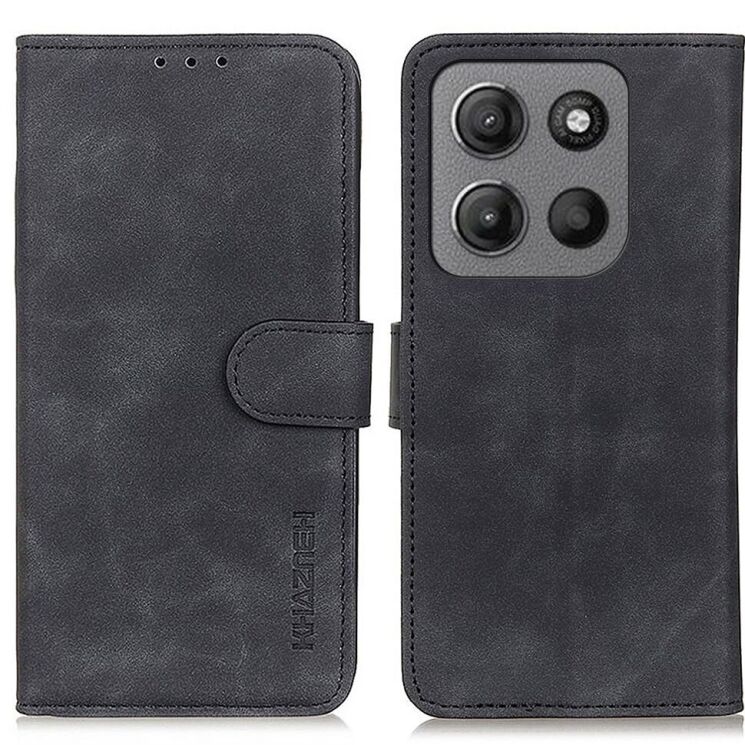 Чохол-книжка KHAZNEH Retro Wallet для Motorola Moto G15 / Moto G05 - Black: фото 1 з 7