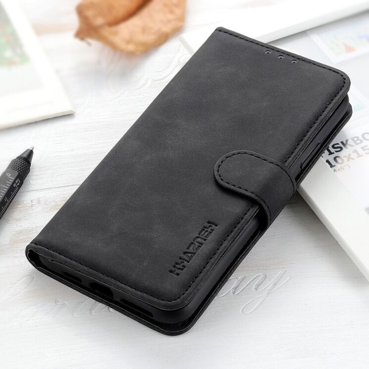 Чохол-книжка з застібкою KHAZNEH Retro Wallet для Realme C15 - Black: фото 10 з 11