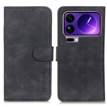 Чехол-книжка с застежкой KHAZNEH Retro Wallet для Xiaomi 17 Pro - Black: фото 1 из 8