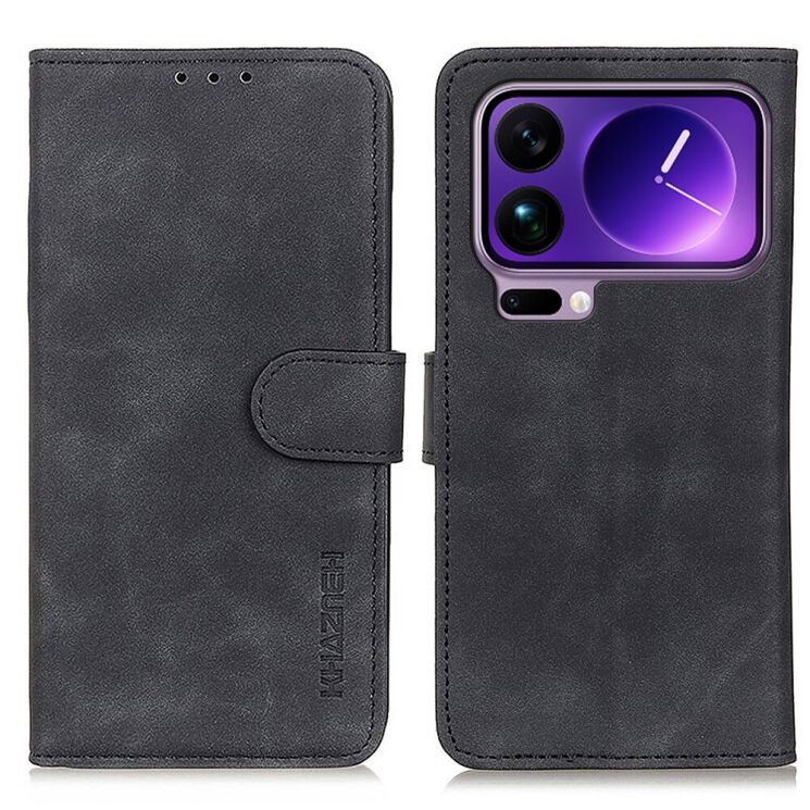 Чехол-книжка с застежкой KHAZNEH Retro Wallet для Xiaomi 17 Pro - Black (390720B) Чехол-книжка с застежкой KHAZNEH Retro Wallet для Xiaomi 17 Pro - Black: фото 1 из 8