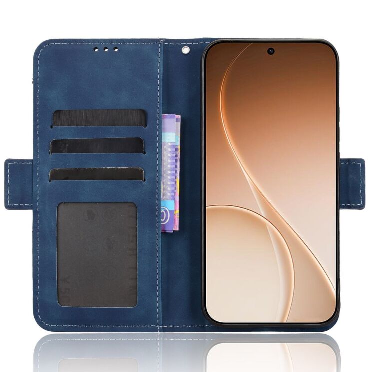 Чехол-книжка с карманами Deexe Wallet Stand для OPPO Reno 15 F/FS - Blue: фото 4 из 15