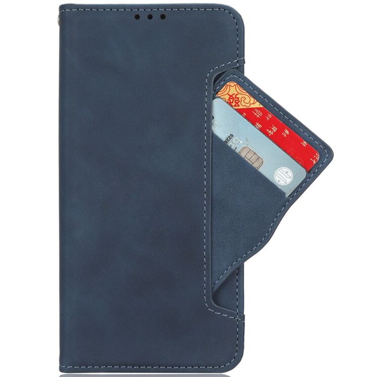 Чехол-книжка с карманами Deexe Wallet Stand для OPPO Reno 15 F/FS - Blue: фото 2 из 15