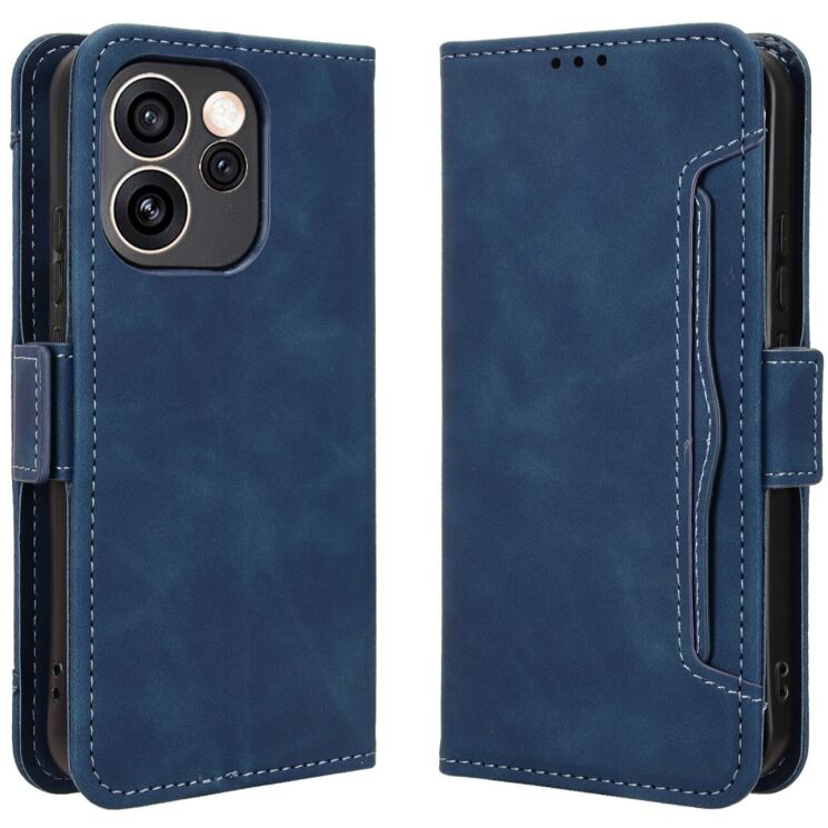 Чехол-книжка с карманами Deexe Wallet Stand для OPPO Reno 15 F/FS - Blue: фото 1 из 15