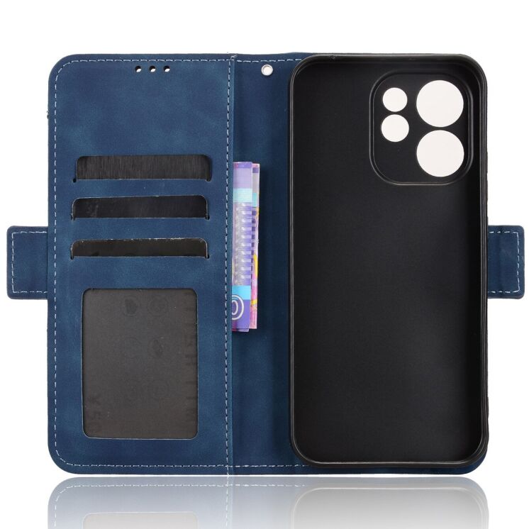 Чехол-книжка с карманами Deexe Wallet Stand для OPPO Reno 15 F/FS - Blue: фото 3 из 15