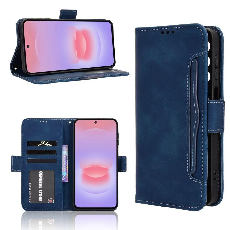 Чехол-книжка с карманами Deexe Wallet Stand для Samsung Galaxy A27 (A276) - Blue (408613L) Чехол-книжка с карманами Deexe Wallet Stand для Samsung Galaxy A27 (A276) - Blue: фото 8 из 15