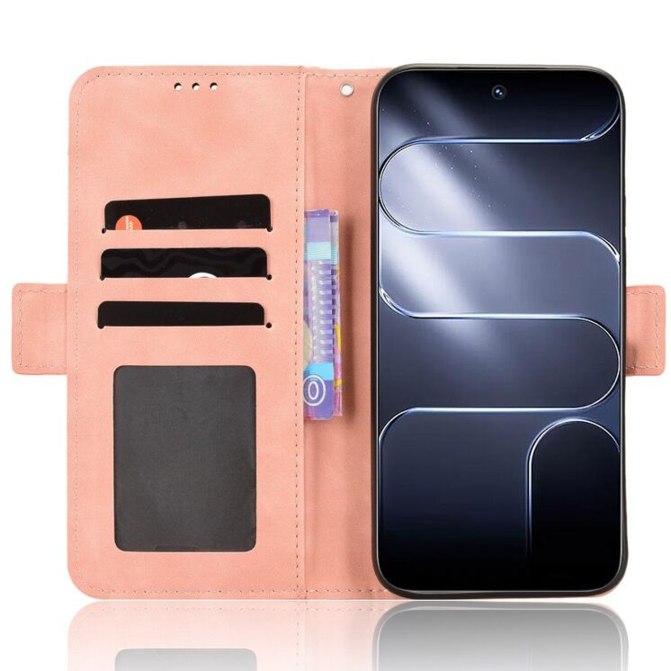 Чохол-книжка з кишеньками Deexe Wallet Stand для TECNO Spark 50 Pro - Pink: фото 5 з 8