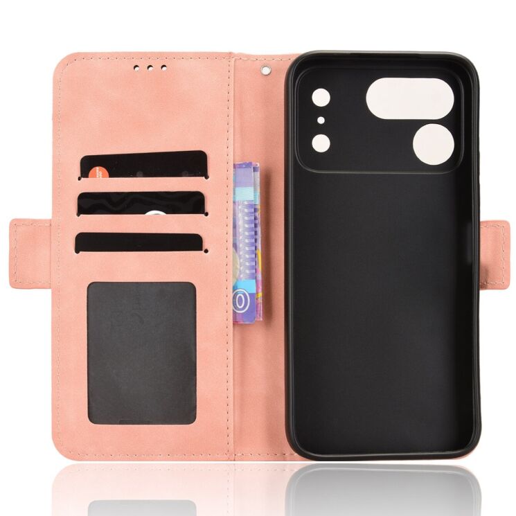 Чохол-книжка з кишеньками Deexe Wallet Stand для TECNO Spark 50 Pro - Pink: фото 4 з 8