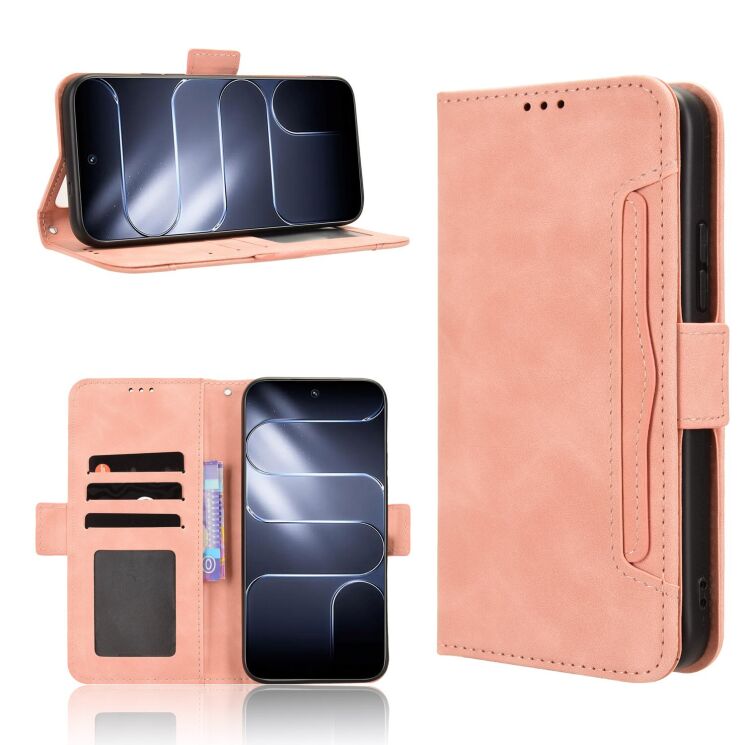 Чохол-книжка з кишеньками Deexe Wallet Stand для TECNO Spark 50 Pro - Pink: фото 8 з 8
