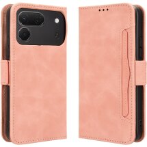 Чохол-книжка з кишеньками Deexe Wallet Stand для TECNO Spark 50 Pro - Pink: фото 1 з 8