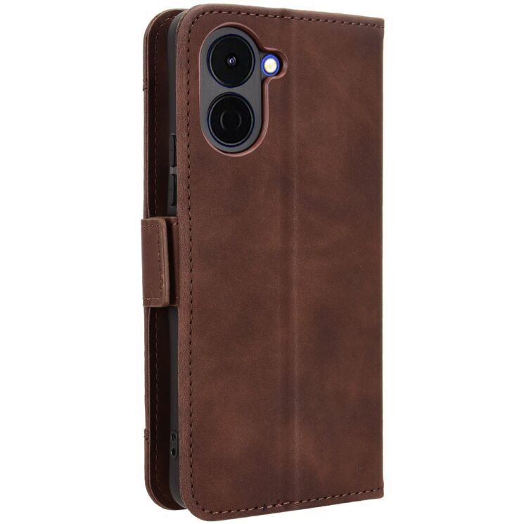 Чехол-книжка с карманами Deexe Wallet Stand для TECNO Spark Go 3 - Brown: фото 5 из 13