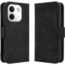 Чохол-книжка з кишеньками Deexe Wallet Stand для Xiaomi Redmi Note 17 Pro Plus - Black: фото 1 з 8