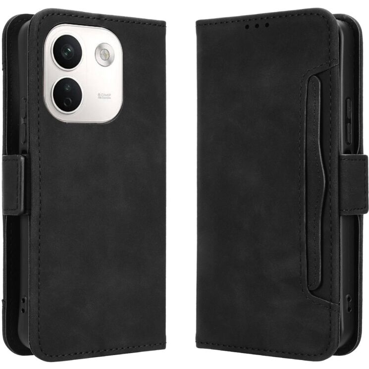 Чохол-книжка з кишеньками Deexe Wallet Stand для Xiaomi Redmi Note 17 Pro Plus - Black: фото 1 з 8