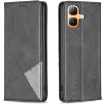 Чохол-книжка з кишеньками UniCase Geometric Pattern для Infinix Smart 20 - Black: фото 1 з 10
