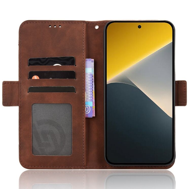 Чохол-книжка з кишеньками Deexe Wallet Stand для Xiaomi Poco X8 - Brown: фото 5 з 15