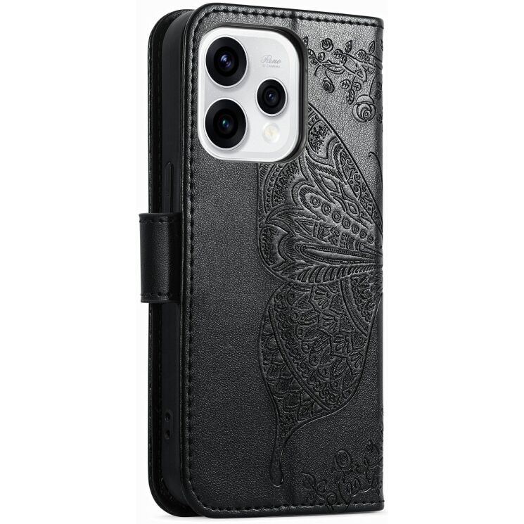 Чохол-книжка з малюнком UniCase Butterfly Pattern для OPPO Reno 15 - Black: фото 6 з 9