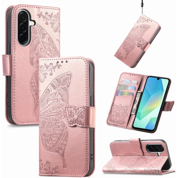 Чехол-книжка с рисунком UniCase Butterfly Pattern для Samsung Galaxy A27 (A276) - Rose Gold (408671RG) Чехол-книжка с рисунком UniCase Butterfly Pattern для Samsung Galaxy A27 (A276) - Rose Gold: фото 1 из 8