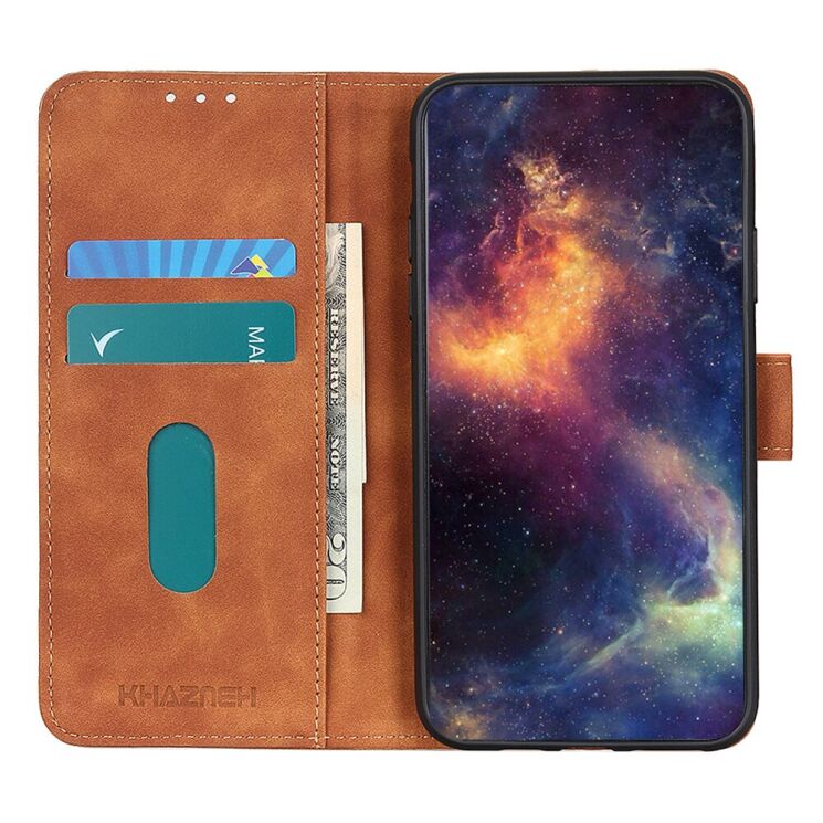 Чехол-книжка с застежкой KHAZNEH Retro Wallet для OnePlus Nord CE6 - Brown: фото 3 из 10