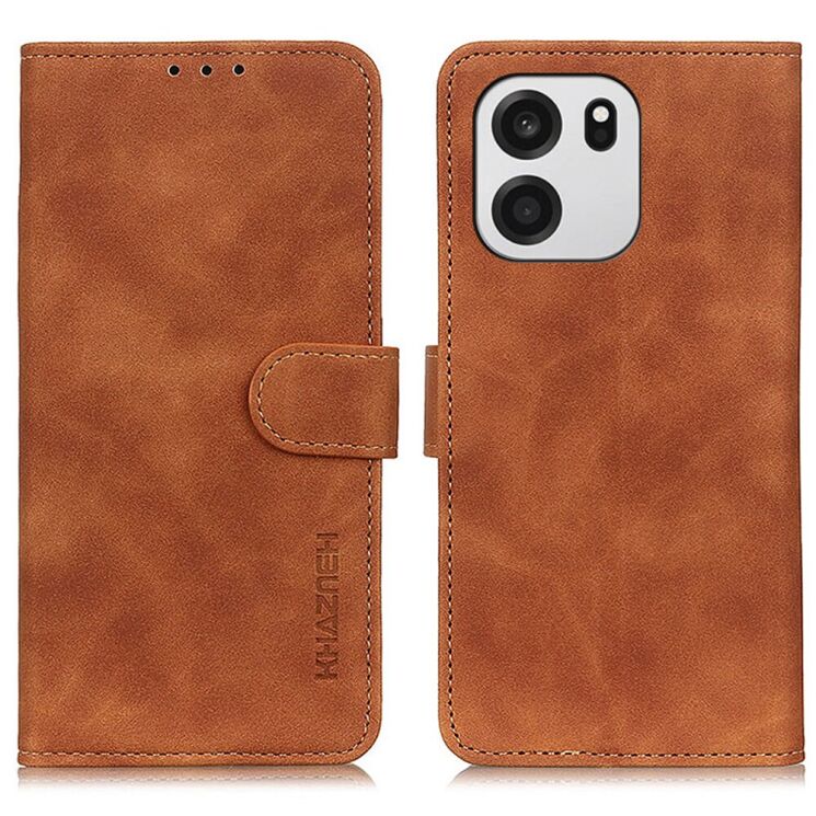 Чехол-книжка с застежкой KHAZNEH Retro Wallet для OnePlus Nord CE6 - Brown: фото 1 из 10