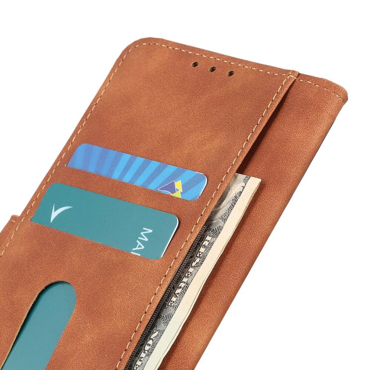 Чехол-книжка с застежкой KHAZNEH Retro Wallet для OnePlus Nord CE6 - Brown: фото 5 из 10