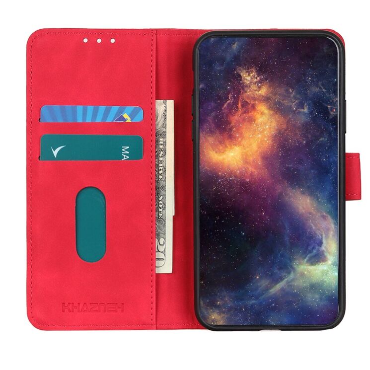 Чехол-книжка с застежкой KHAZNEH Retro Wallet для Xiaomi Poco X8 Pro - Red: фото 3 из 8