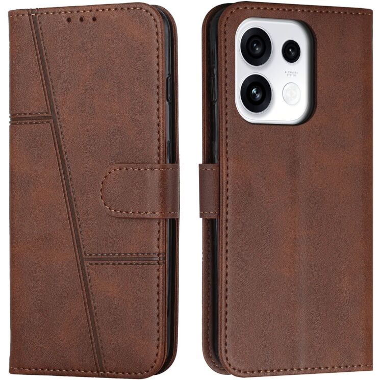 Чехол-книжка с застежкой UniCase Jet Cover для OPPO Reno 16 F/FS - Brown: фото 1 из 10