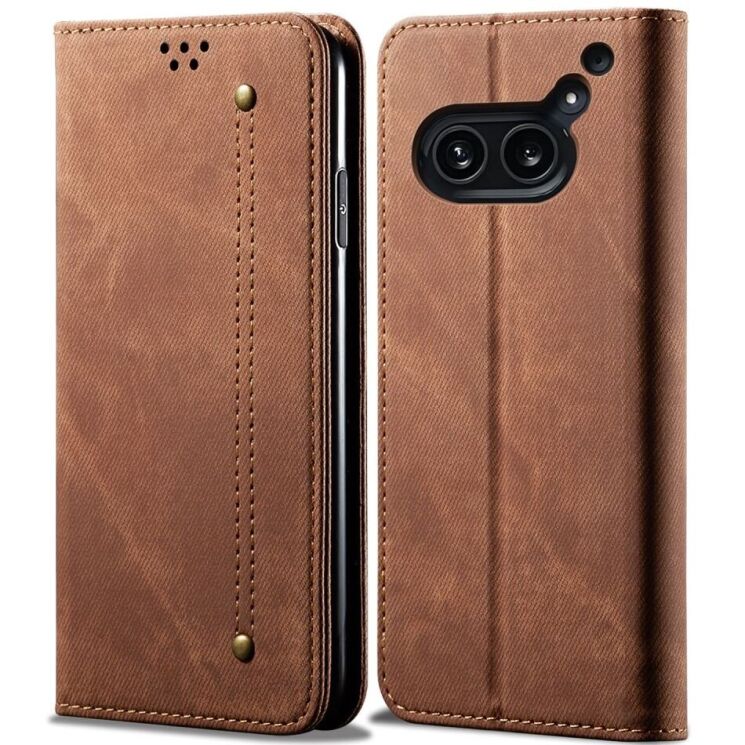 Чехол-книжка UniCase Jeans Wallet для Nothing Phone (2a) / Phone (2a) Plus - Coffee: фото 1 из 6