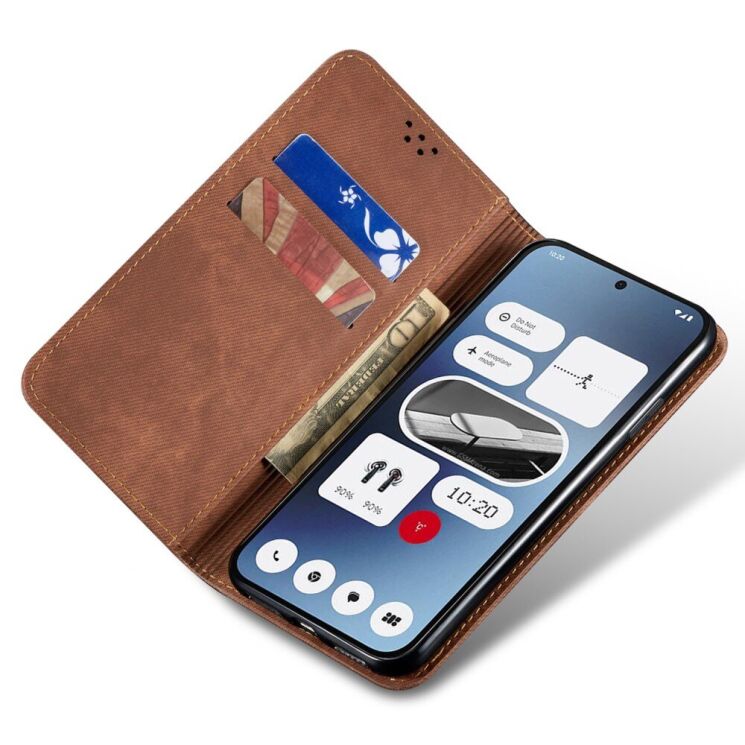 Чехол-книжка UniCase Jeans Wallet для Nothing Phone (2a) / Phone (2a) Plus - Coffee: фото 2 из 6