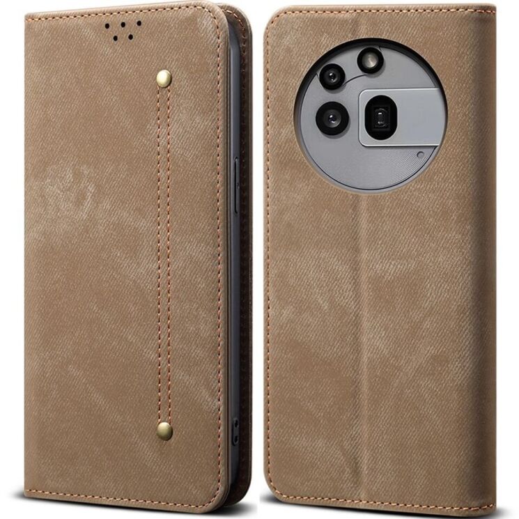 Чехол-книжка UniCase Jeans Wallet для Nothing Phone (3a) Pro - Khaki: фото 1 из 6