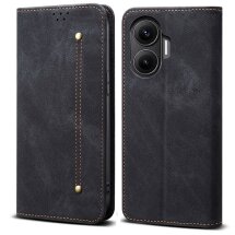 Чехол-книжка UniCase Jeans Wallet для Xiaomi Poco F7 - Black: фото 1 из 7