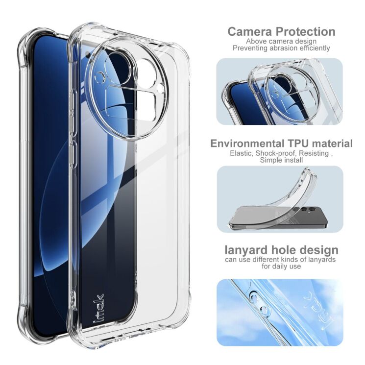 Чехол с усиленными углами IMAK Airbag MAX Case для Realme GT 8 Pro - Transparent: фото 5 из 8