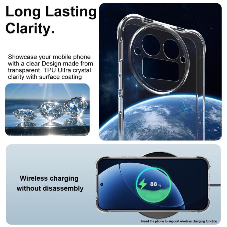 Чехол с усиленными углами IMAK Airbag MAX Case для Realme GT 8 Pro - Transparent: фото 6 из 8