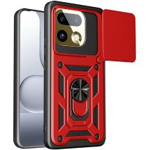 Чехол с защитой камеры Deexe Armor Shield для Realme 16 Pro Plus - Red: фото 1 из 9