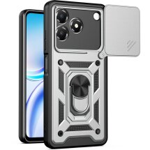 Чохол із захистом камери Deexe Armor Shield для ZTE Blade A36 - Silver: фото 1 з 9