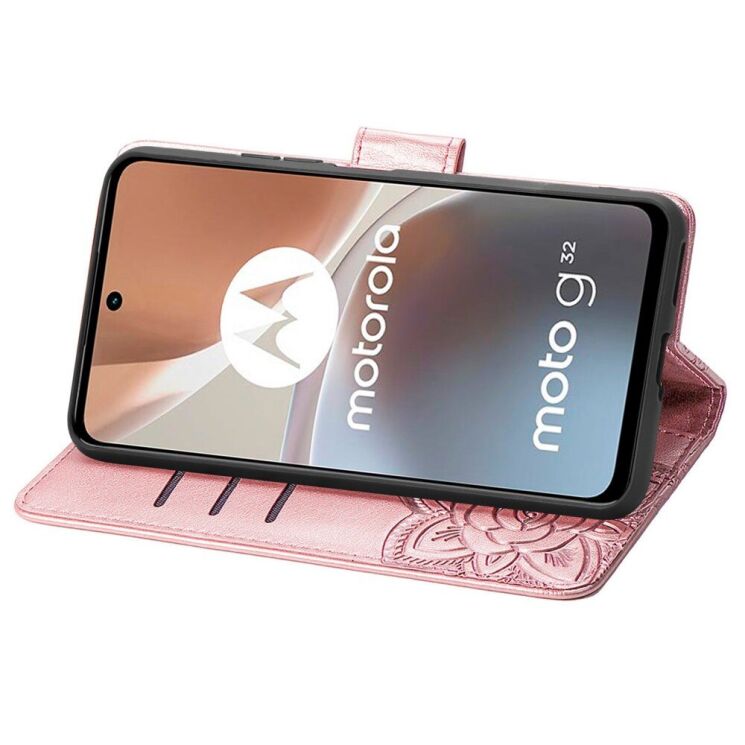 Чехол UniCase Butterfly Pattern для Motorola Moto G32 - Rose Gold: фото 3 из 12