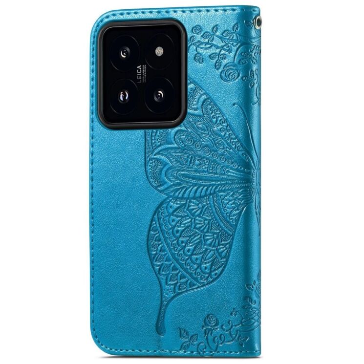 Чехол UniCase Butterfly Pattern для Xiaomi 14T Pro - Blue: фото 6 из 10