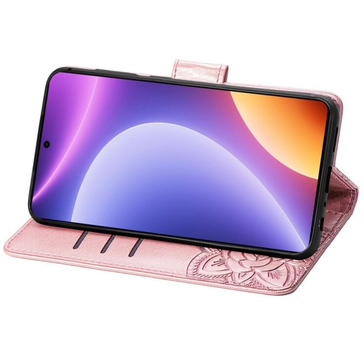 Чехол UniCase Butterfly Pattern для Xiaomi Poco F5 / Redmi Note 12 Turbo - Rose Gold: фото 3 из 9