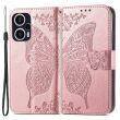 Чехол UniCase Butterfly Pattern для Xiaomi Poco F5 / Redmi Note 12 Turbo - Rose Gold (327339RG)