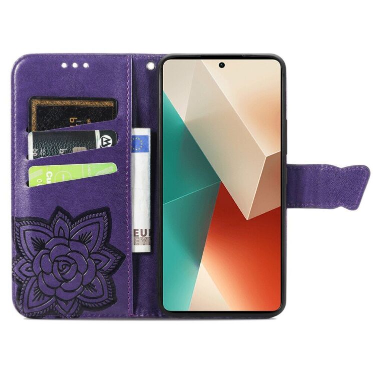 Чехол UniCase Butterfly Pattern для Xiaomi Redmi Note 13 - Dark Purple: фото 2 из 5