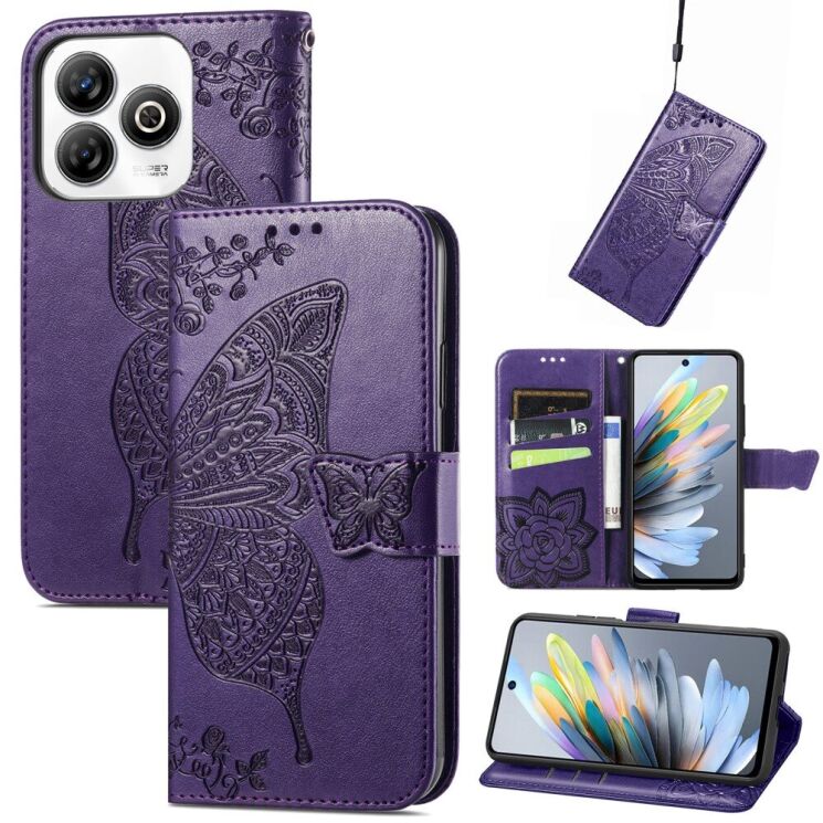 Чохол UniCase Butterfly Pattern для ZTE Blade A75 - Dark Purple: фото 4 з 6