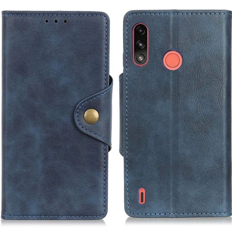 Чохол UniCase Vintage Wallet для Motorola Moto E7 Power / Moto E7i / Moto E7i Power - Blue: фото 1 з 10