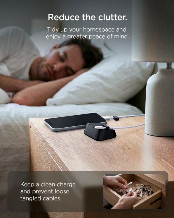 Тримач для кабелів Spigen Magnetic Cable Holder (APP11145) - Black (995908B) Тримач для кабелів Spigen Magnetic Cable Holder (APP11145) - Black: фото 8 з 12