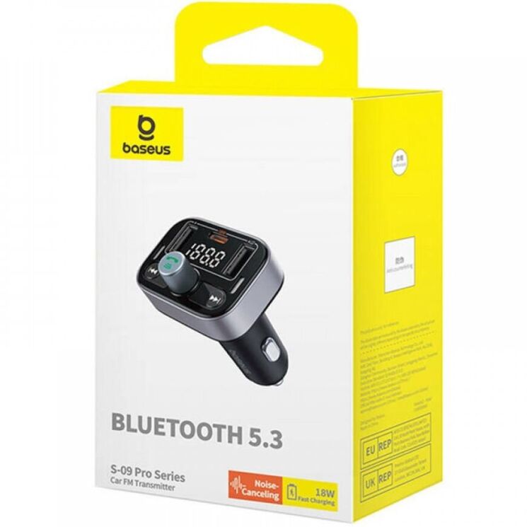 FM модулятор Baseus S-09 Pro Series (C10762200113-00) - Black: фото 6 из 11