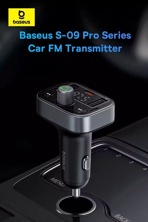 FM модулятор Baseus S-09 Pro Series (C10762200113-00) - Black: фото 7 из 11