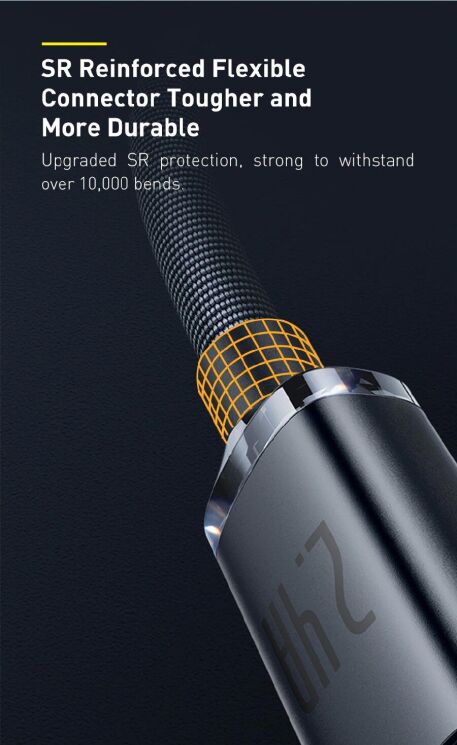 Кабель Baseus Crystal Shine Series USB to Lightning (2.4A, 2m) CAJY000101 - Black: фото 16 з 25