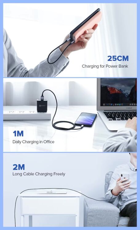 Кабель UGREEN US288 USB to Type-C (3A, 2m) 60128 - Black: фото 16 из 18